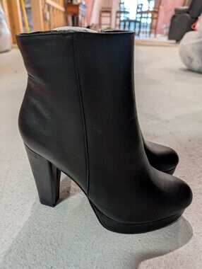 BAMBOO Black Platform High Heel Ankle Boots